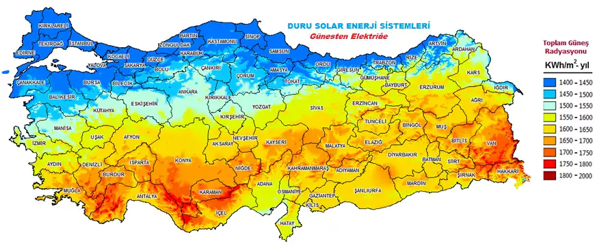 Türkiye'de güneş enerjisi en çok nerede?