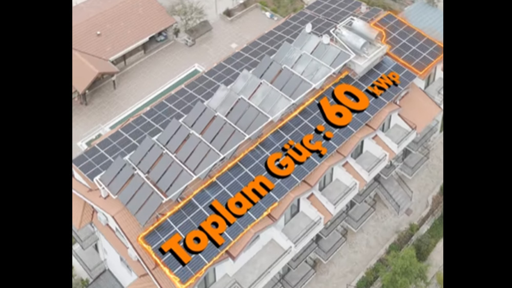 Fethiye-MUĞLA Otelimize 60 kWp çatı Ges kurulumu 
